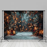 Lofaris Verschwommen Licht Funkeln Schneebedeckt Weg Weihnachten Hintergrund